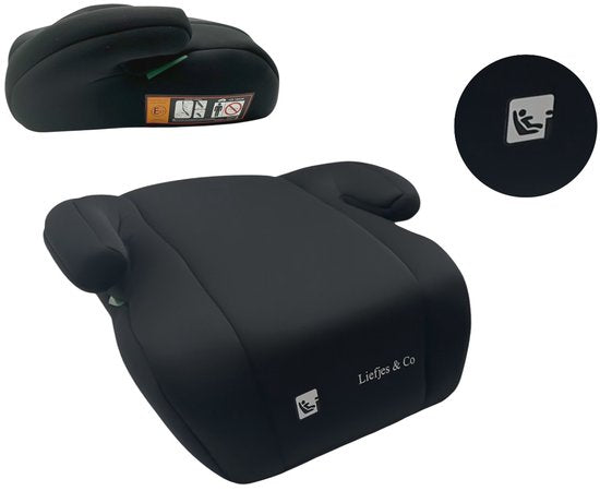 Rehausseur de siège auto Liefjes & Co Noir – Rehausseur pour enfants 125-150 cm (22-36 kg) – Convient aux 7-12 ans – Siège auto rehausseur