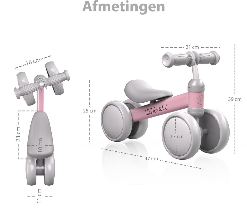 Liefjes & Co Loopfiets / Driewieler vanaf 1 Jaar Pastelroze