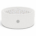 Liefjes & Co Piscine à balles en velours côtelé blanc avec 200 balles – Piscine à balles pour bébés et enfants – Mousse souple – Jouet