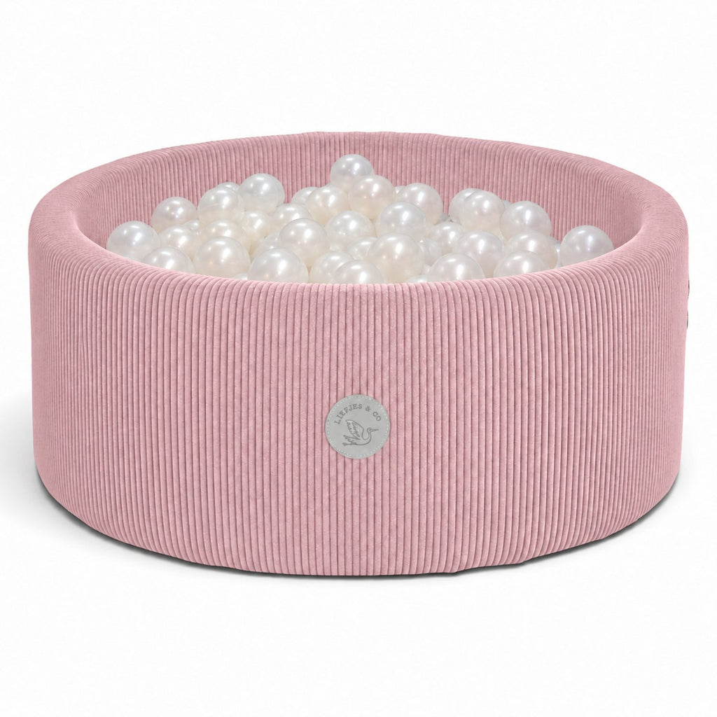 Liefjes & Co Corduroy Roze Ballenbak Met 200 Ballen – Baby & Kinder Ballenbad – Zacht Foam – Speelgoed