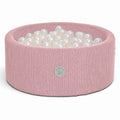 Liefjes & Co Piscine à balles en velours côtelé rose avec 200 balles – Piscine à balles pour bébés et enfants – Mousse souple – Jouet