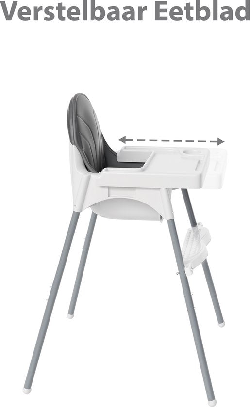 Liefjes & Co Kinderstoel - Eetstoel Baby – Inclusief Kussen – Verstelbare Baby Eetstoel – 2 in 1 & Peuterstoel – Wit