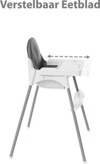 Liefjes & Co Kinderstoel - Eetstoel Baby – Inclusief Kussen – Verstelbare Baby Eetstoel – 2 in 1 & Peuterstoel – Wit