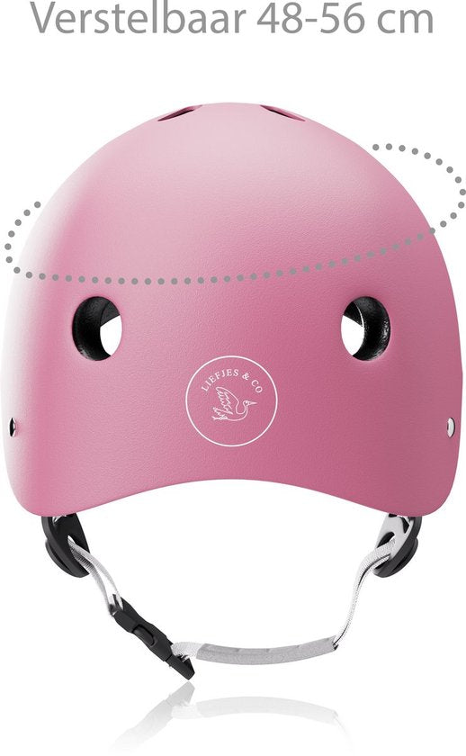 Liefjes & Co Kinderstep – Met Kinderhelm - Lichtgevende Wielen – Pastelroze