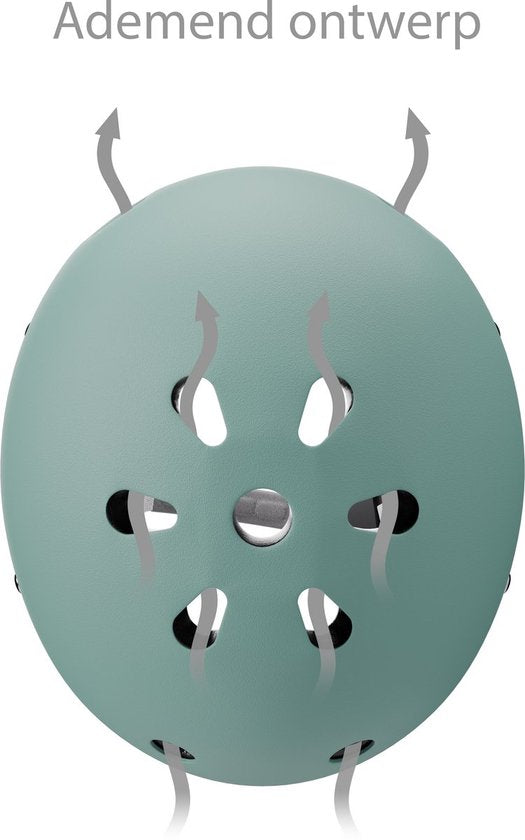 Liefjes & Co Kinderstep – Met Kinderhelm - Lichtgevende Wielen – Saliegroen