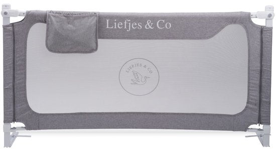 Liefjes & Co Lino Bedhekje 150 cm - In Hoogte Verstelbaar - Inklapbaar - Grijs