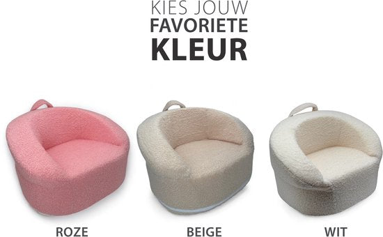 Liefjes & Co Teddy Fluffy Sofa - Kinderfauteuils - Kinderstoel - Kindersofa - Roze