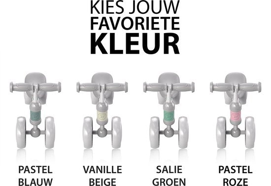Liefjes & Co Loopfiets / Driewieler Vanaf 1 Jaar Met Helm Salliegroen