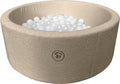 Liefjes & Co Teddy Beige Ballenbak Rond met 200 BPA-vrije Ballen – Baby & Kinder Ballenbad – Zacht Foam – Speelgoed