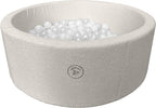 Liefjes & Co Teddy Wit Ballenbak Rond met 200 BPA-vrije Ballen – Baby & Kinder Ballenbad – Zacht Foam – Speelgoed