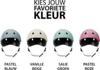Liefjes & Co – Fietshelm Kind - Kinderhelm - Vanille Beige Maat S (48–56 cm) – Verstelbaar – Ventilerend – Met Kinbescherming