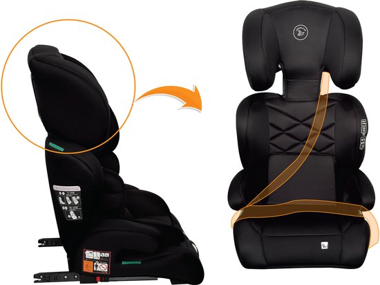 Liefjes & Co Moveup Isofix Autostoel – i-Size – Groep 2/3 (100–150 cm) Memory Foam - Afstelbare hoofdsteun - Booster