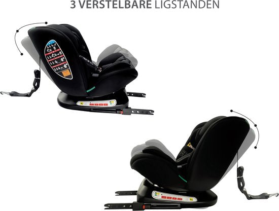 Liefjes & Co Growsafe Autostoel – i-Size 4-in-1 – 360° Draaibaar – ISOFIX & Top Tether – Groep 0/1/2/3 (40–150 cm)