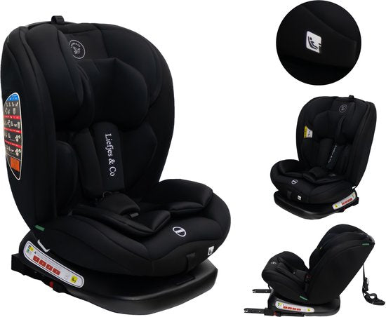 Liefjes & Co GroeiVeilig Autostoel – i-Size 4-in-1 – 360° Draaibaar – ISOFIX & Top Tether – Groep 0/1/2/3 (40–150 cm)