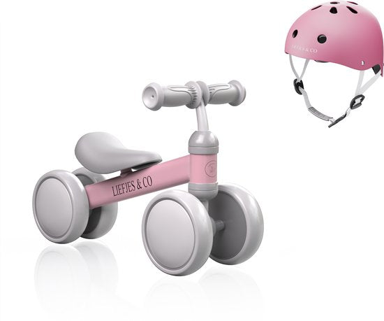 Liefjes & Co Loopfiets / Driewieler Vanaf 1 Jaar Met Helm Pastelroze