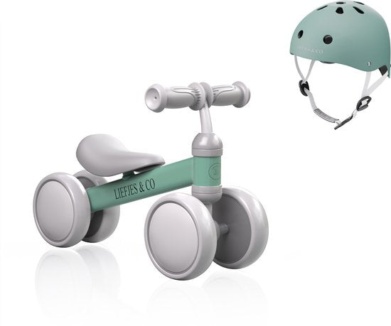 Liefjes & Co Loopfiets / Driewieler Vanaf 1 Jaar Met Helm Salliegroen