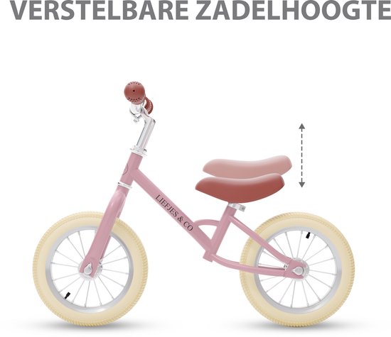 Liefjes & Co Loopfiets - 12 Inch - Pastelroze - 2-4 jaar
