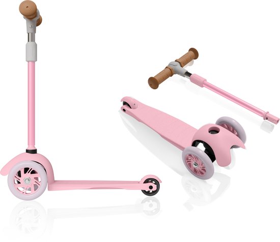 Liefjes & Co Kinderstep – 3-wielen Step - Met Lichtgevende Wielen – 2-6 jaar – Pastelroze