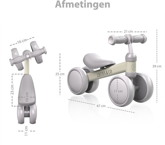 Liefjes & Co Loopfiets / Driewieler vanaf 1 Jaar Vanille Beige