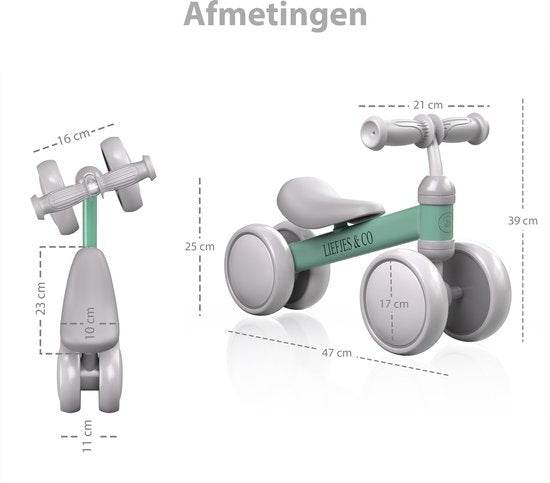Liefjes & Co Loopfiets / Driewieler vanaf 1 Jaar Salliegroen