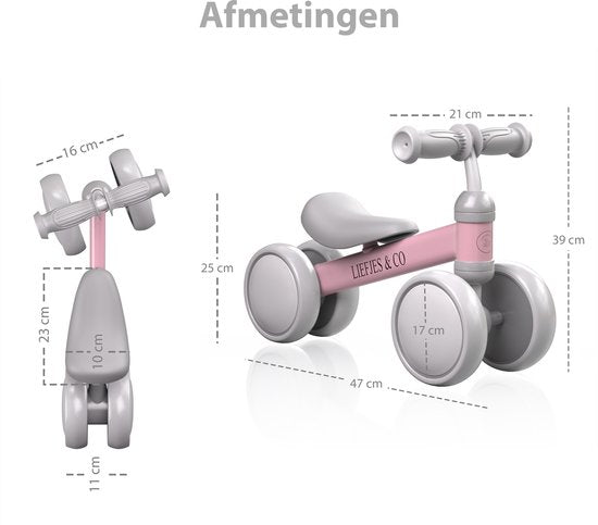 Liefjes & Co Loopfiets / Driewieler Vanaf 1 Jaar Met Helm Pastelblauw