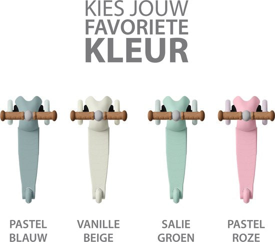 Liefjes & Co Kinderstep – 3-wielen Step - Met Lichtgevende Wielen – 2-6 jaar – Vanille Beige