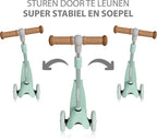 Liefjes & Co Kinderstep – 3-wielen Step - Met Lichtgevende Wielen – 2-6 jaar – Saliegroen