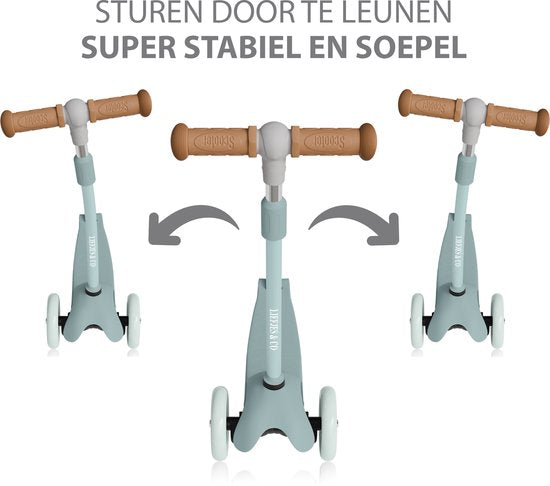 Liefjes & Co Kinderstep – 3-wielen Step - Met Lichtgevende Wielen – 2-6 jaar – Pastelblauw