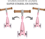 Liefjes & Co Kinderstep – 3-wielen Step - Met Lichtgevende Wielen – 2-6 jaar – Pastelroze