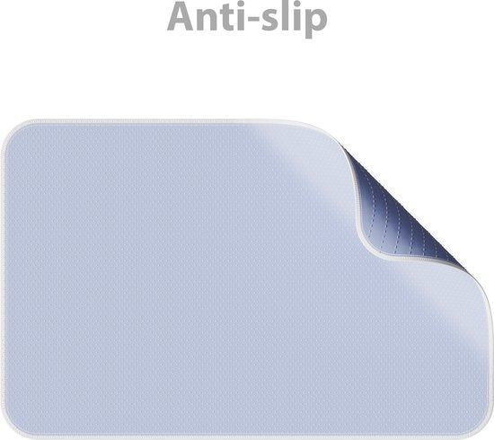 Liefjes & Co - Matrasbeschermer - Wasbare Onderleggers - Anti Slip - Bedbeschermer - Matrasonderlegger - Blauw 92x86CM