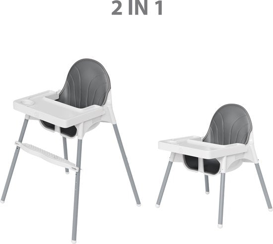 Liefjes & Co Kinderstoel - Eetstoel Baby – Inclusief Kussen – Verstelbare Baby Eetstoel – 2 in 1 & Peuterstoel – Wit
