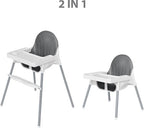 Liefjes & Co Kinderstoel - Eetstoel Baby – Inclusief Kussen – Verstelbare Baby Eetstoel – 2 in 1 & Peuterstoel – Wit