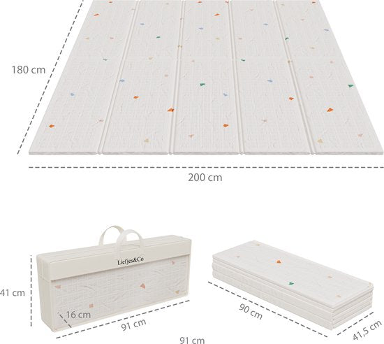 Liefjes & Co Speelmat Baby - Speelkleed Baby 180x200x1,5 cm – XPE Foam Speelkleed – Dubbelzijdige - Opvouwbaar