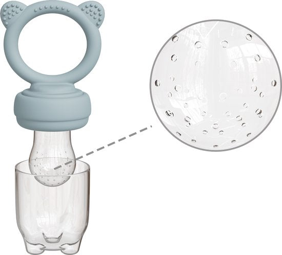 Liefjes & Co Fruitspeen & IJsblokjesvorm - Baby Speen met Bijtring - BPA-vrij Siliconen - 3 Speenmaten S/M/L - Pastelblauw