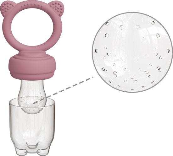 Liefjes & Co Fruitspeen & IJsblokjesvorm - Baby Speen met Bijtring - BPA-vrij Siliconen - 3 Speenmaten S/M/L - Pastelroze
