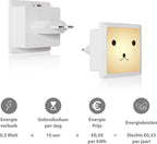 Liefjes & Co Nachtlampje Kinderen - Baby - Automatische Lichtsensor - Met Stopcontactbeschermers - 2 Stuks