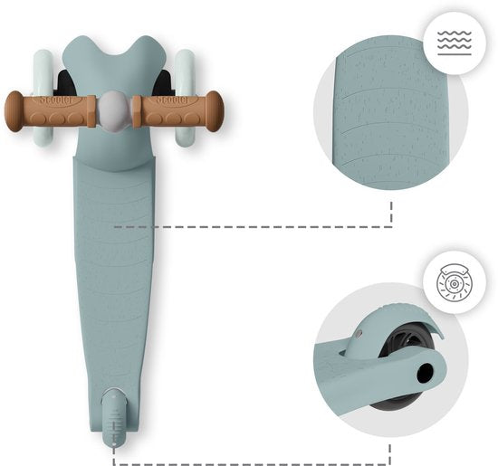 Liefjes & Co Kinderstep – Met Kinderhelm - Lichtgevende Wielen – Pastelblauw