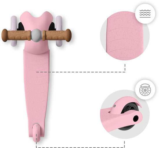 Liefjes & Co Kinderstep – 3-wielen Step - Met Lichtgevende Wielen – 2-6 jaar – Pastelroze