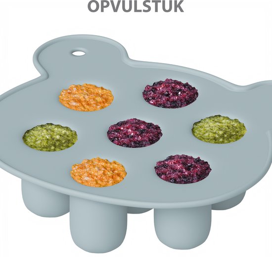 Liefjes & Co Fruitspeen & IJsblokjesvorm - Baby Speen met Bijtring - BPA-vrij Siliconen - 3 Speenmaten S/M/L - Pastelblauw