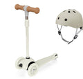 Trottinette pour enfants Liefjes & Co – Avec casque pour enfant – Roues lumineuses – Beige vanille