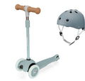 Trottinette pour enfants Liefjes & Co – Avec casque pour enfant – Roues lumineuses – Bleu pastel