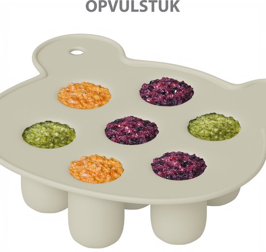 Liefjes & Co Fruitspeen & IJsblokjesvorm - Baby Speen met Bijtring - BPA-vrij Siliconen - 3 Speenmaten S/M/L - Beige