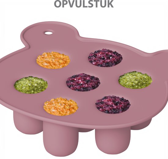 Liefjes & Co Fruitspeen & IJsblokjesvorm - Baby Speen met Bijtring - BPA-vrij Siliconen - 3 Speenmaten S/M/L - Pastelroze