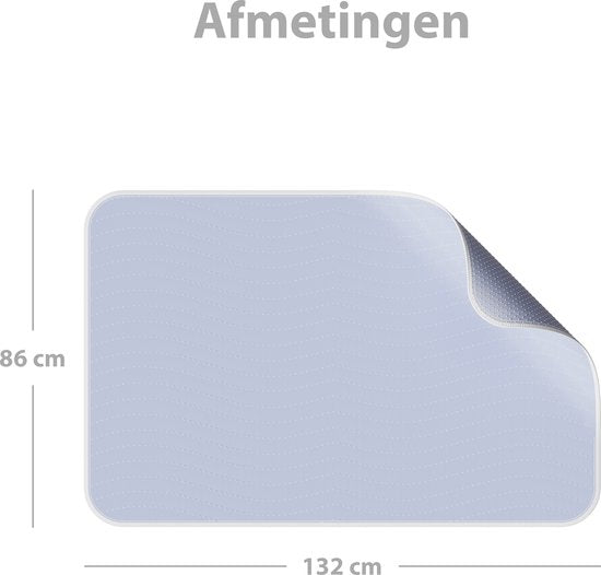 Liefjes & Co - Matrasbeschermer - Wasbare Onderleggers - Anti Slip - Bedbeschermer - Matrasonderlegger - Blauw 92x86CM