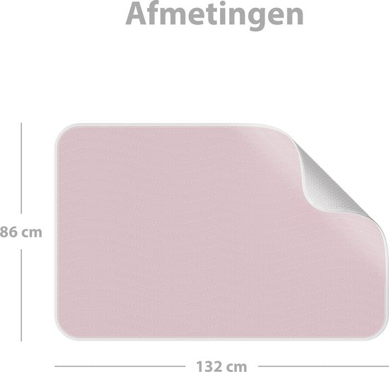Liefjes & Co - Matrasbeschermer - Wasbare Onderleggers - Anti Slip - Bedbeschermer - Matrasonderlegger - Roze 132x86CM
