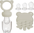 Liefjes & Co Tétine à fruits & Moule à glaçons - Sucette pour bébé avec anneau de dentition - Silicone sans BPA - 3 tailles de tétine S/M/L - Beige
