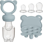 Liefjes & Co Fruitspeen & IJsblokjesvorm - Baby Speen met Bijtring - BPA-vrij Siliconen - 3 Speenmaten S/M/L - Pastelblauw