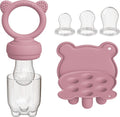 Liefjes & Co Tétine à fruits & Moule à glaçons - Sucette pour bébé avec anneau de dentition - Silicone sans BPA - 3 tailles de tétine S/M/L - Rose pastel