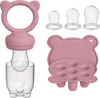 Liefjes & Co Fruitspeen & IJsblokjesvorm - Baby Speen met Bijtring - BPA-vrij Siliconen - 3 Speenmaten S/M/L - Pastelroze