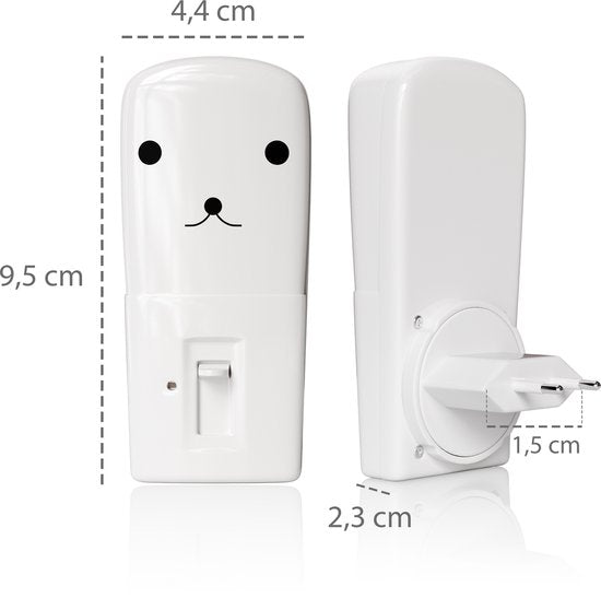 Liefjes & Co Nachtlampje Kinderen Dimbaar - Baby - Automatische Lichtsensor - Met Stopcontactbeschermers - 4 Stuks